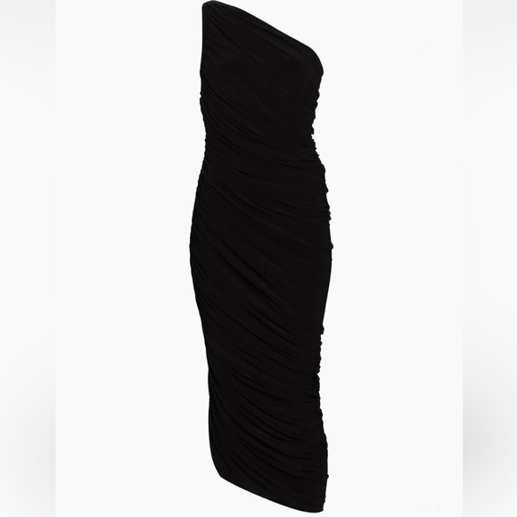 NORMA KAMALI Black One Shoulder Ruched Dress - Picture 7 of 9